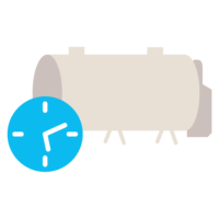 pictographie citerne de lait avec une horloge